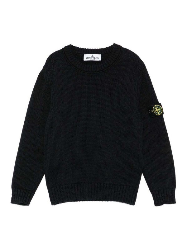 STONE ISLAND: crew necks - Crew Neck Sweater With Logo Patch