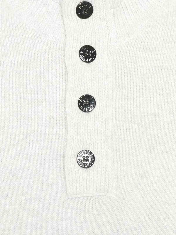 STONE ISLAND: Suéteres con cuello pico online - Suéter Cuello Redondo - Blanco