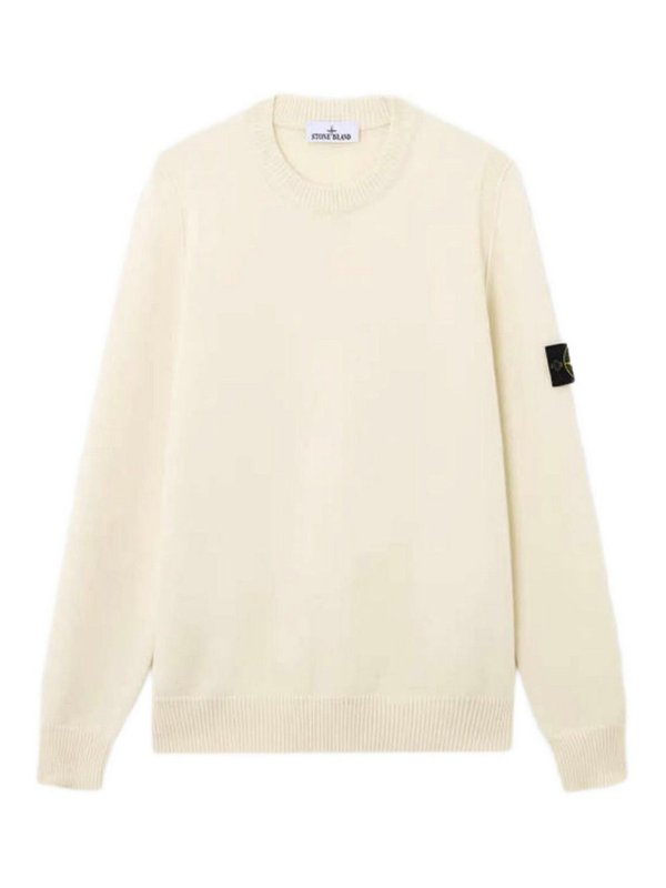STONE ISLAND: crew necks - Crew Neck Sweater With Logo Patch