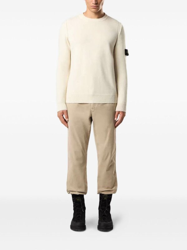 STONE ISLAND: crew necks online - Crew Neck Sweater With Logo Patch
