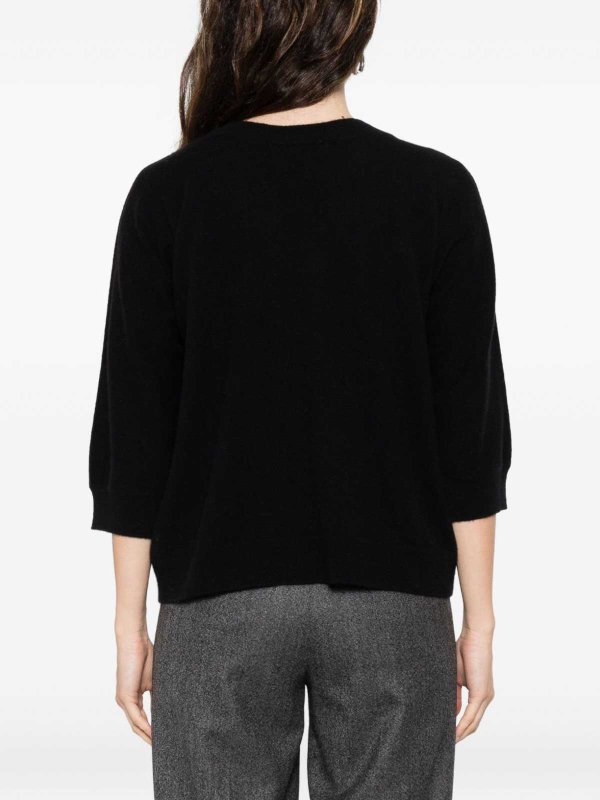 The Best Shops TABARONI CASHMERE: Strickpullover mit V-Ausschnitt - V-Pullover - Schwarz