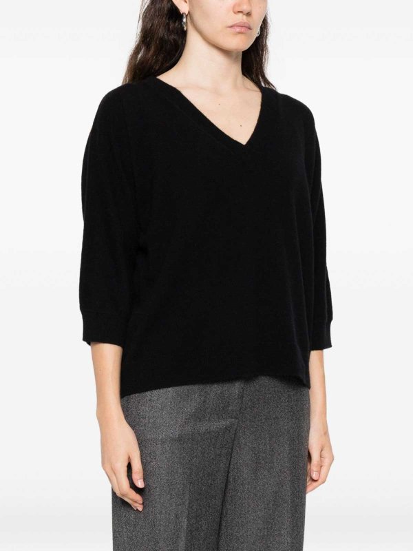 TABARONI CASHMERE buy online V-Pullover - Schwarz