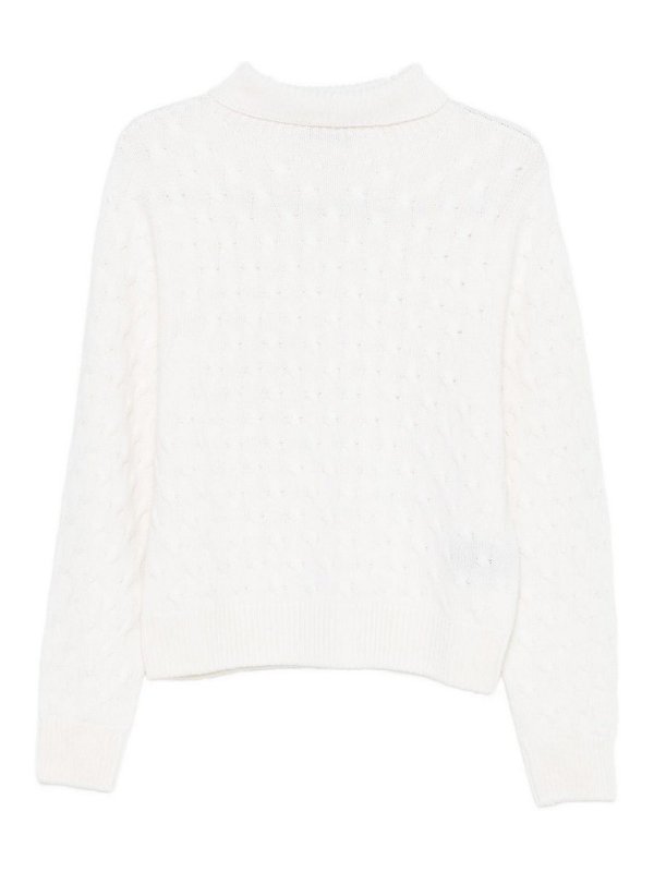 TABARONI CASHMERE: Turtlenecks & Polo necks - White Cashmere Turtleneck Sweater