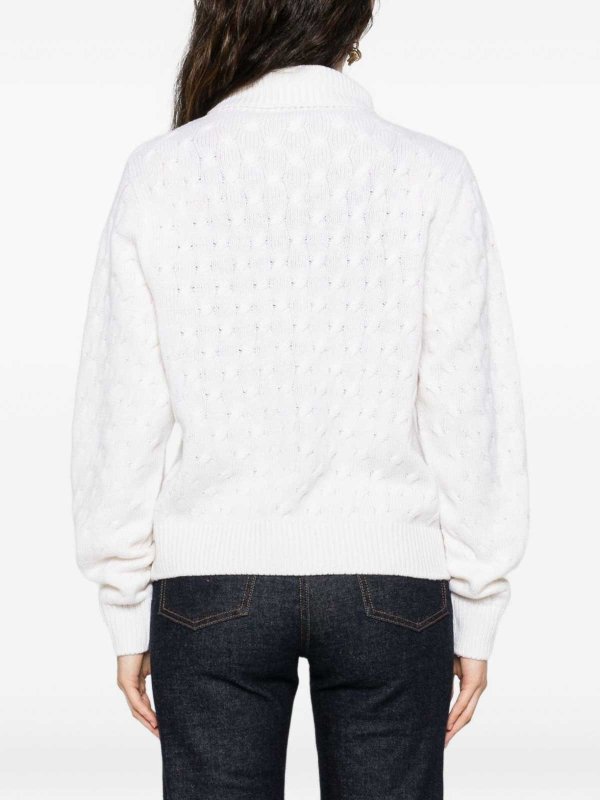 TABARONI CASHMERE: Turtlenecks & Polo necks online - White Cashmere Turtleneck Sweater