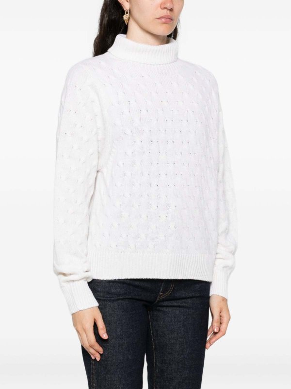 White Cashmere Turtleneck Sweater shop online: TABARONI CASHMERE