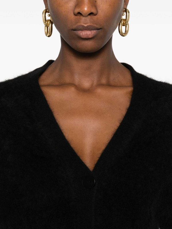 The Best Shops TABARONI CASHMERE: Suéteres con cuello pico - Suéter Con Cuello De Pico - Negro