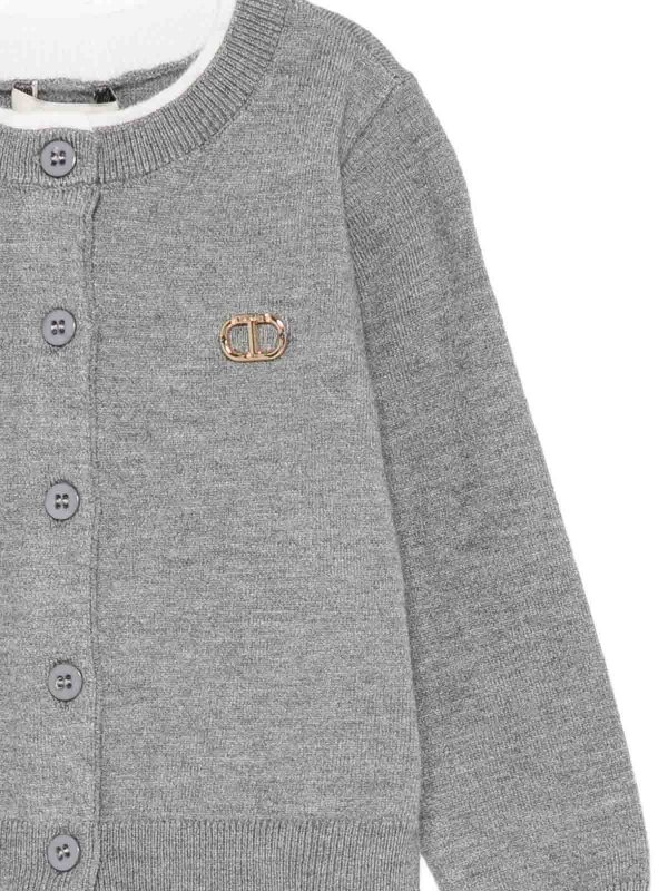 TWINSET: cardigan online - Cardigan con pulsanti e logo
