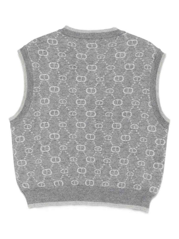 TWINSET: maglieria gilet online - Giubbotto del logo monogramma
