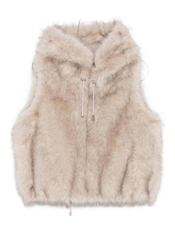 VALENTINI 1972: Pellicce e montoni - Giubbotto di pelliccia in finto beige