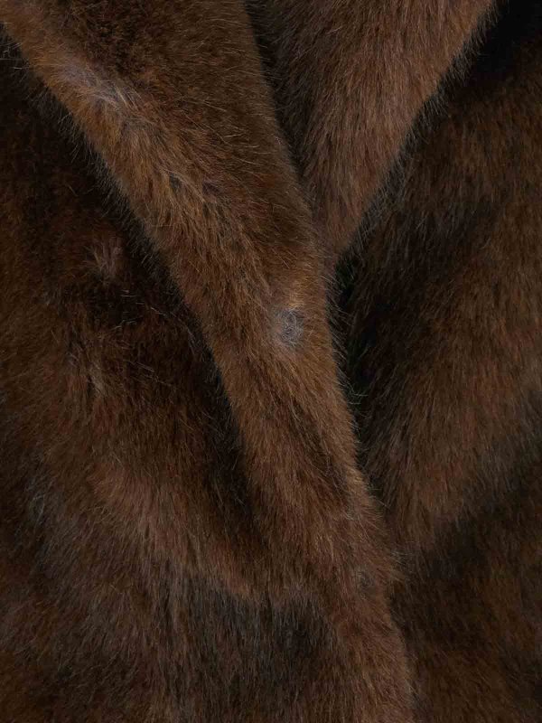 VALENTINI 1972: Fur & Shearling Coats online - Brown Faux Fur Jacket