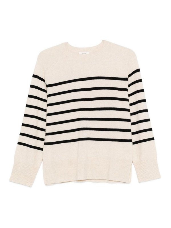 YERSE: crew necks - Striped Crew Neck Sweater