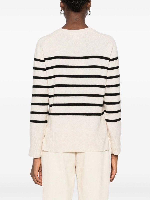 The Best Shops YERSE: crew necks - Striped Crew Neck Sweater