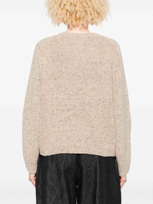 YERSE: crew necks online - Crew Neck Sweater With Cable Knit Pattern