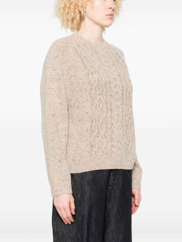 YERSE buy online Crew Neck Sweater With Cable Knit Pattern