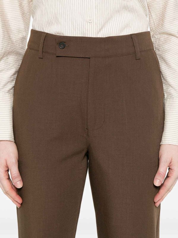 The Best Shops YERSE: casual trousers - Saigon Pants In Brown Wool Blend