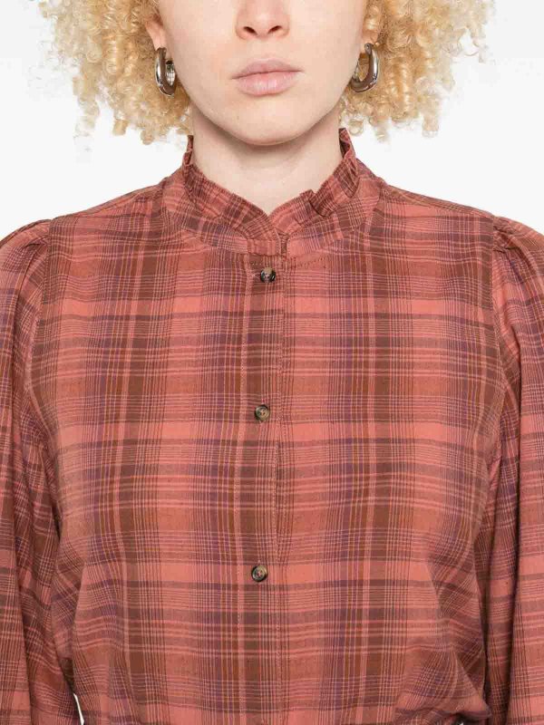 Norfolk Shirt In Red Checked Pattern shop online: YERSE