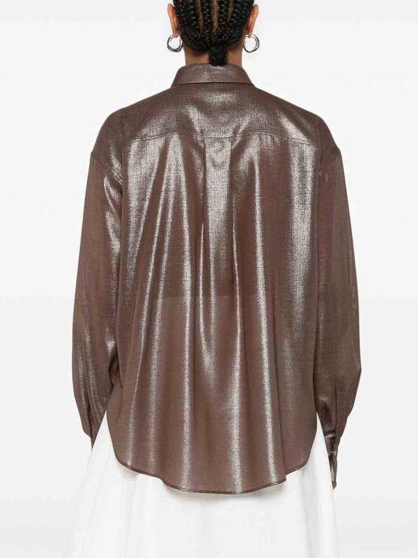 The Best Shops BRUNELLO CUCINELLI: shirts - Brown Wool Blend Shirt