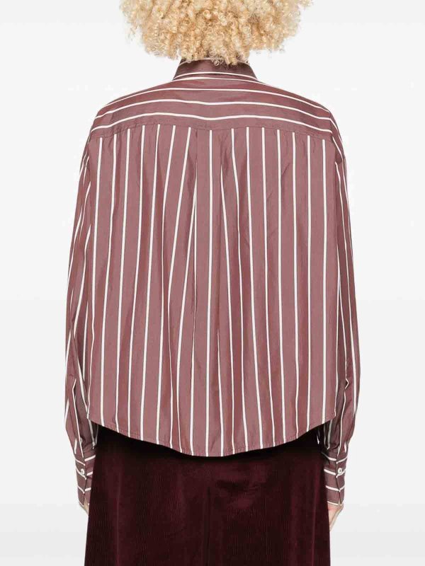 Striped Shirt With Bow shop online: BRUNELLO CUCINELLI