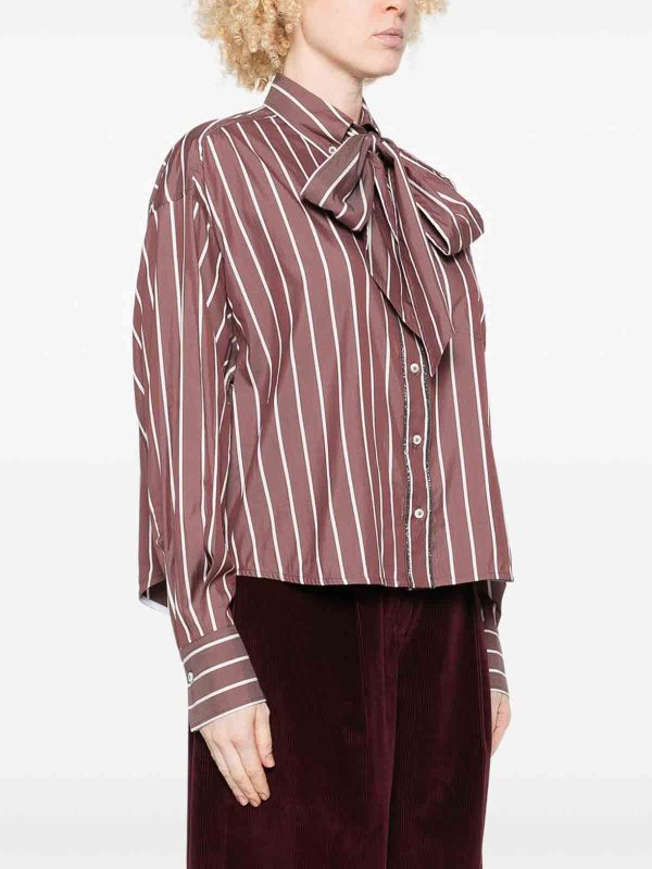 BRUNELLO CUCINELLI buy online Striped Shirt With Bow