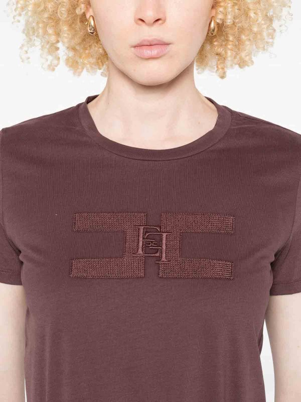 The Best Shops ELISABETTA FRANCHI: t-shirts - Crew Neck T-Shirt With Print