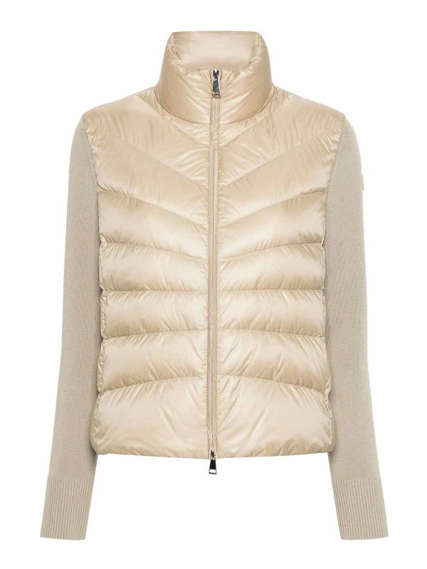 MONCLER: Strickpullover mit Rundhalsausschnitt - Rundhalspullover - Beige