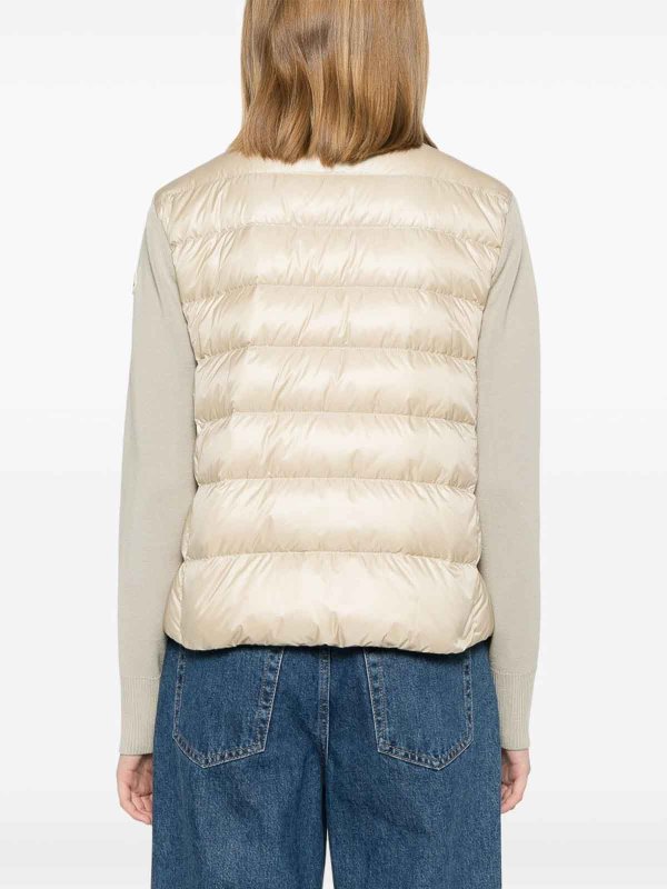 MONCLER: Strickpullover mit Rundhalsausschnitt online - Rundhalspullover - Beige