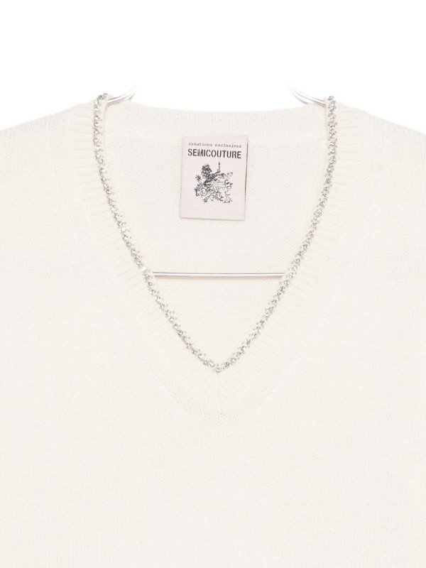 The Best Shops Semicouture: Suéteres con cuello pico - Suéter Cuello Redondo - Nahia