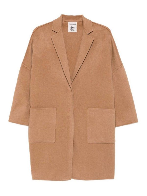 Semicouture: short coats - Camel Wool Coat