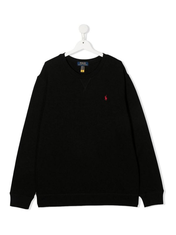 POLO RALPH LAUREN: Strickpullover mit Rundhalsausschnitt - Rundhalspullover - Schwarz