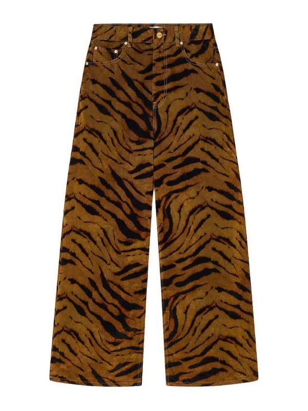 GANNI: straight leg jeans - Zebra Print Jeans