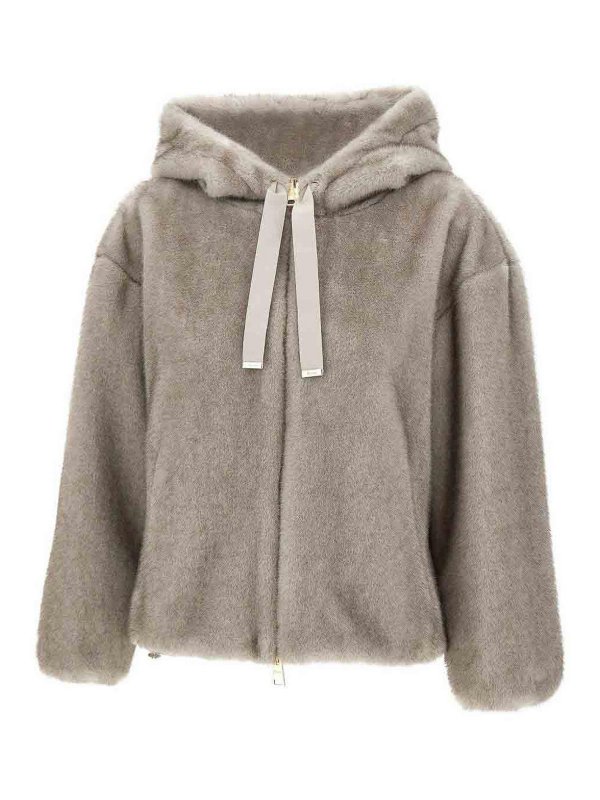 HERNO: Fur & Shearling Coats - Faux Fur Coat With Hood