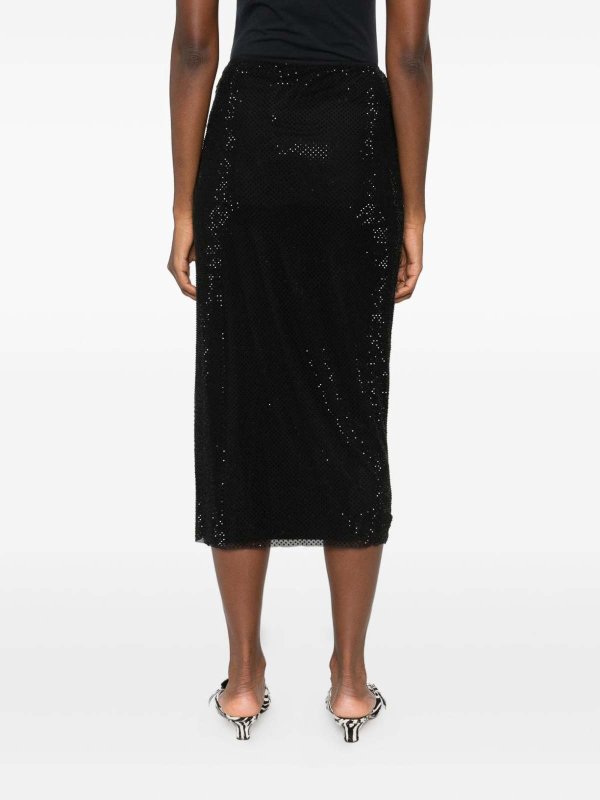 The Best Shops Self Portrait: Knee length skirts & Midi - Rhinestone Midi Skirt