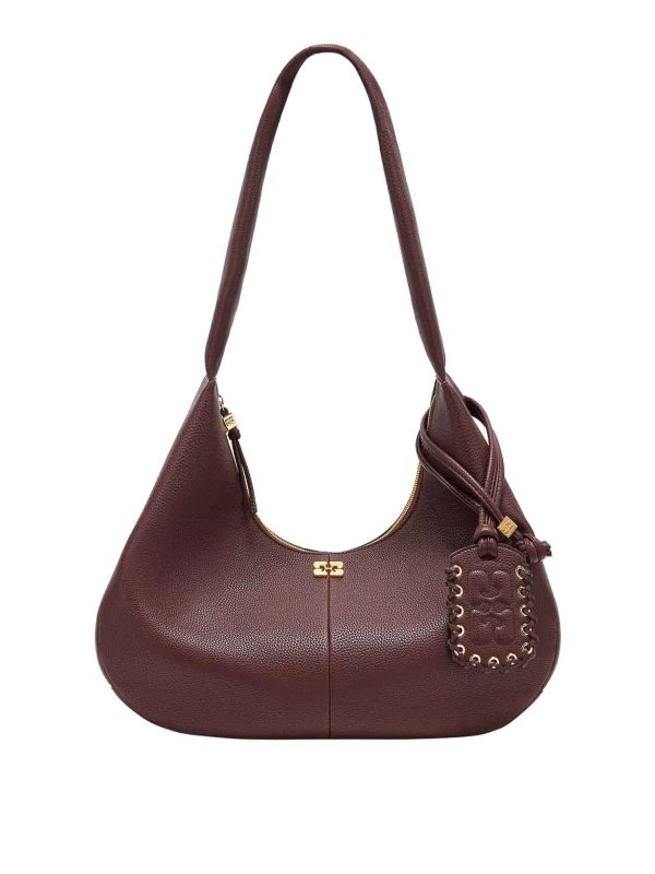 GANNI: Schultertaschen - Schultertasche - Dunkelrot