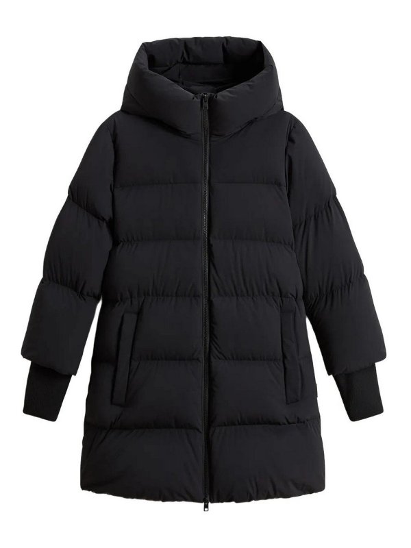 WOOLRICH: knee length coats - Cloud Madison  Coat Black