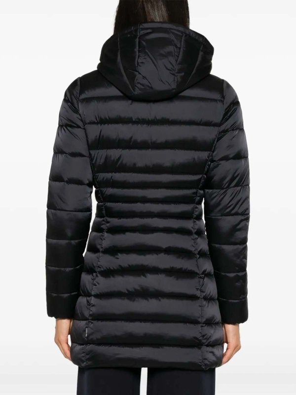 The Best Shops Save The Duck: knee length coats - Reese Hooded Coat Black