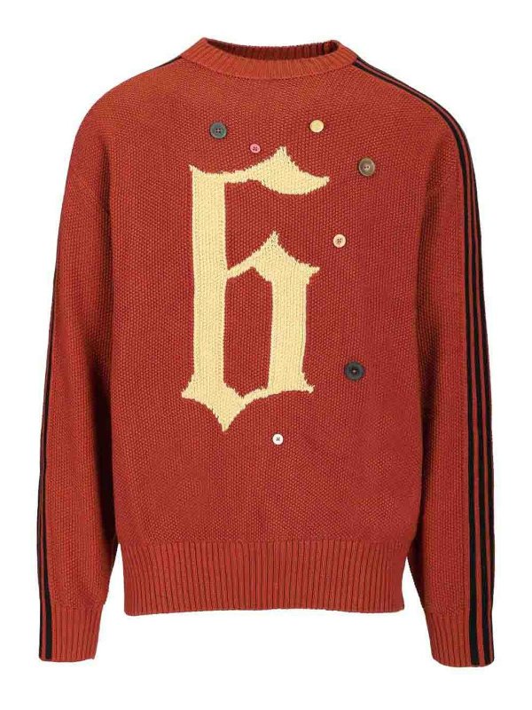 ADIDAS: Strickpullover mit Rundhalsausschnitt - Rundhalspullover - Rot
