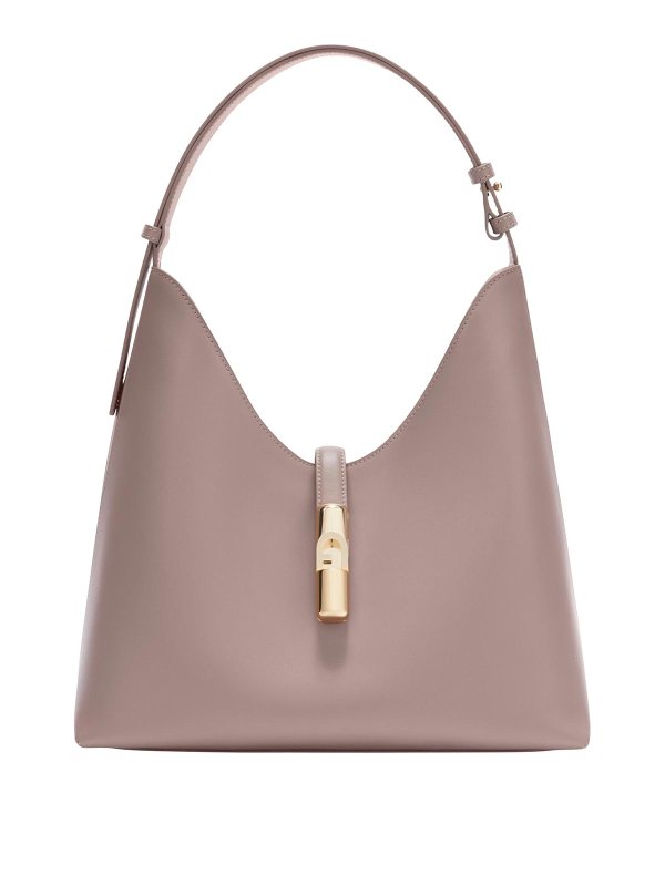 FURLA: shoulder bags - Shoulder bag drop m in Tortora color leather