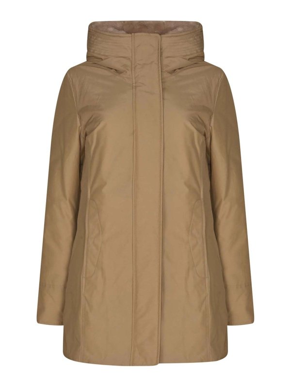 WOOLRICH: padded coats - Coats Brown
