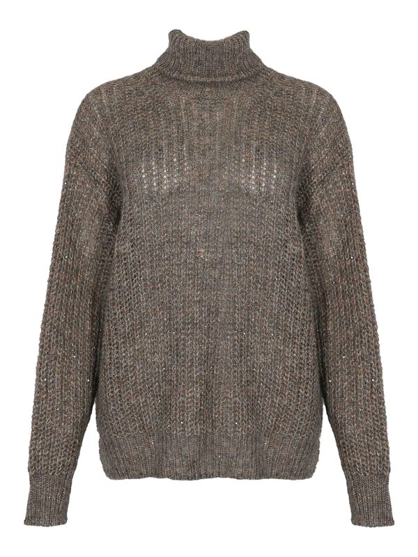 HERNO: Strickpullover mit Rundhalsausschnitt - Rundhalspullover - Grau