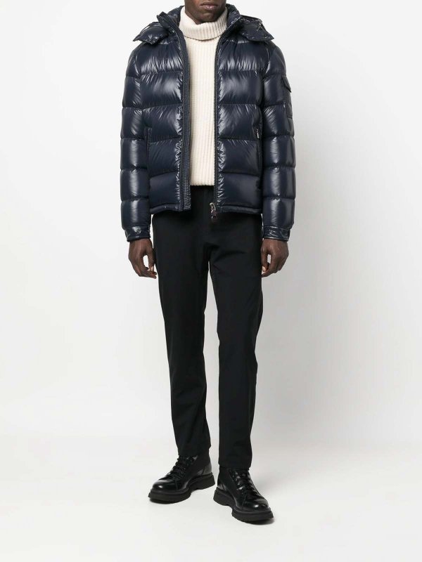 MONCLER buy online Giacca blu corta con cappuccio