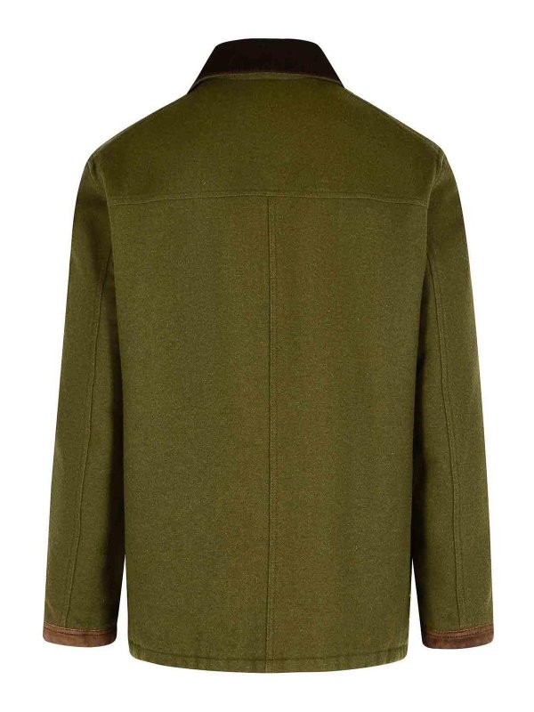 FAY: casual jackets online - 4Ganci Green Wool Blend Jacket