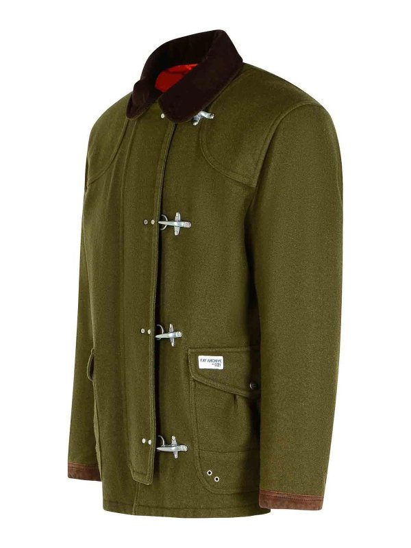 The Best Shops FAY: casual jackets - 4Ganci Green Wool Blend Jacket