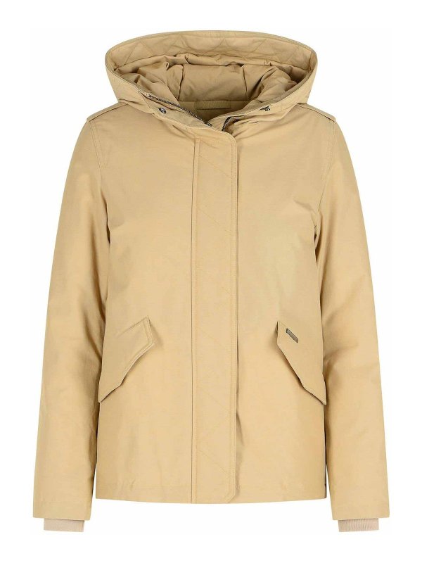 WOOLRICH: casual jackets - Military Beige Cotton Blend Jacket