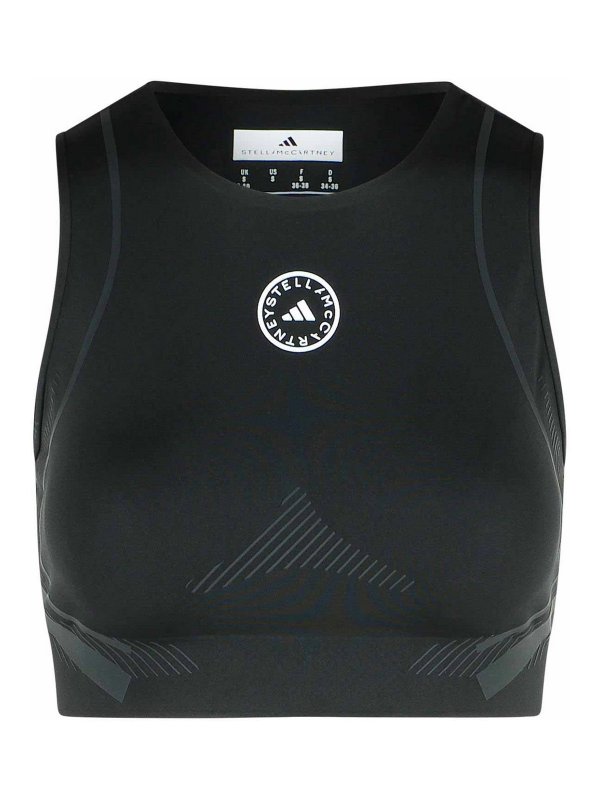 ADIDAS BY STELLA MCCARTNEY: Tops & Tank tops - Black Polyester Blend Crop Top
