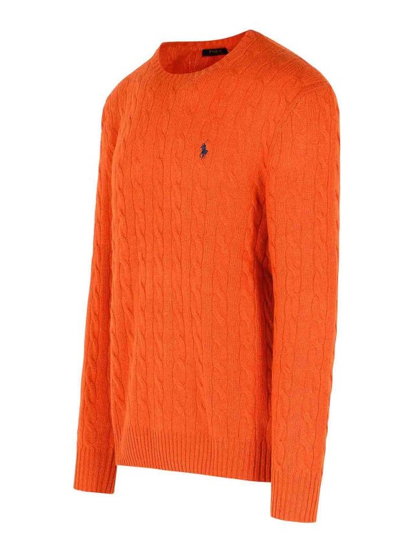 The Best Shops POLO RALPH LAUREN: crew necks - Orange Wool And Cashmere Sweater