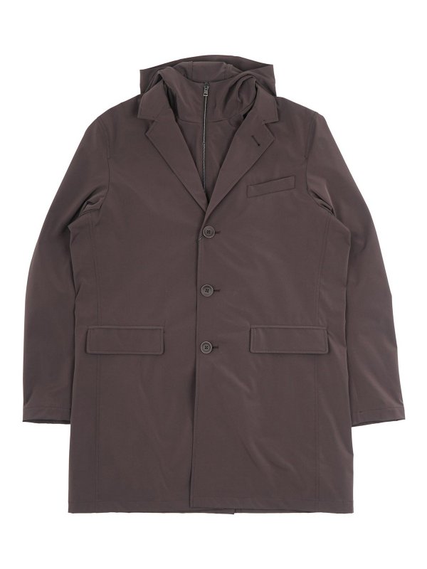 HERNO: knee length coats - Giacconi Dark Brown