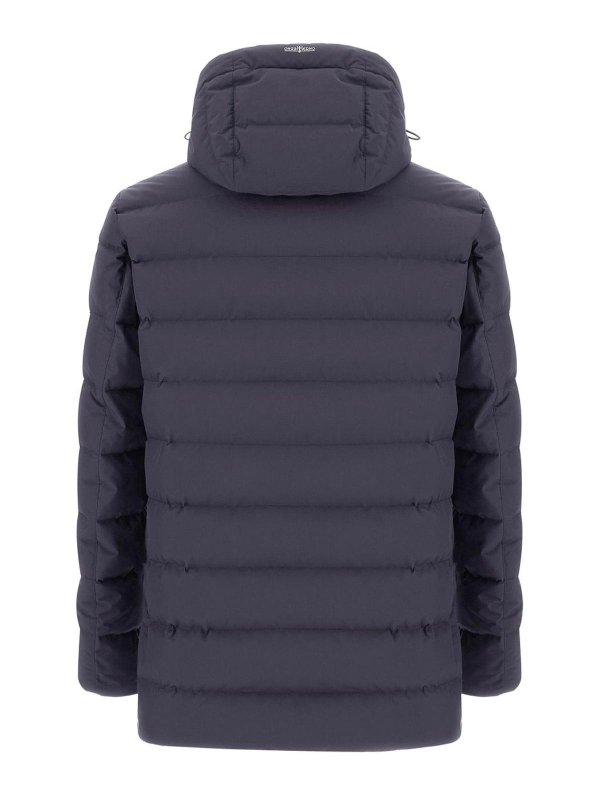 HERNO: knee length coats online - Blue jacket
