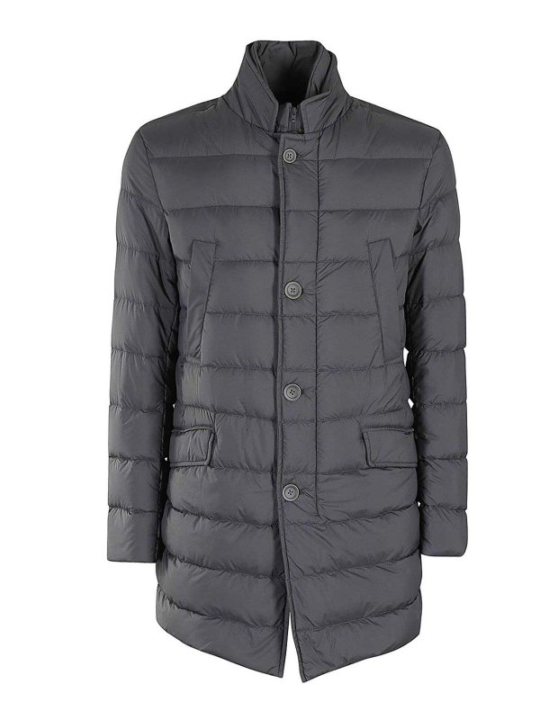 HERNO: knee length coats - Anthracite jacket