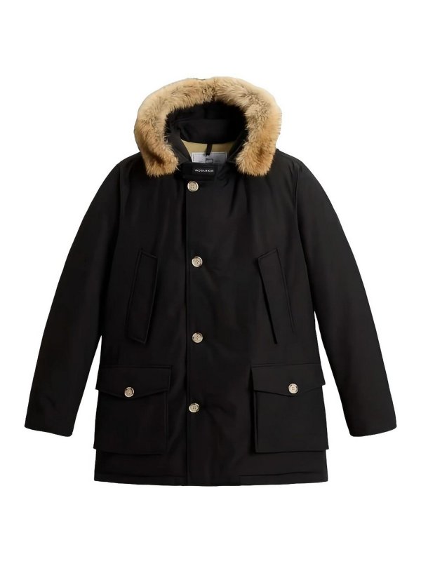 WOOLRICH: knee length coats - Black jacket