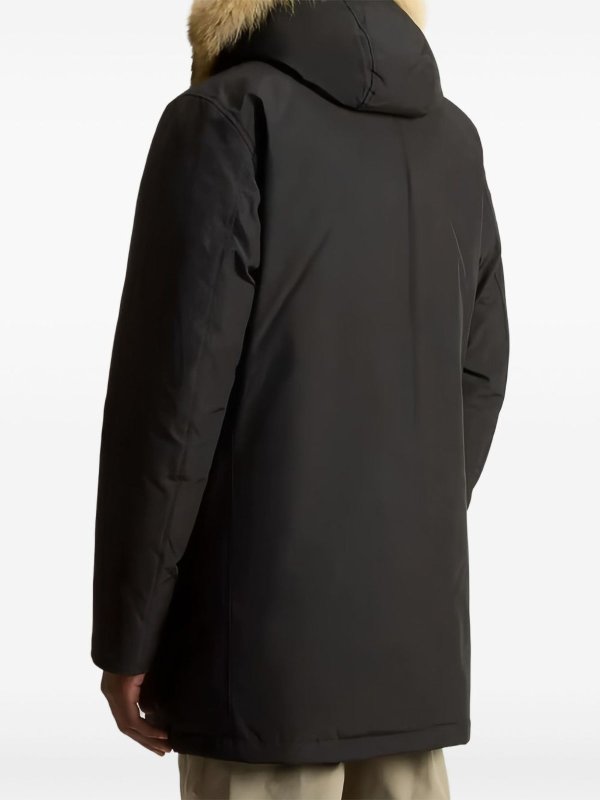 WOOLRICH: knee length coats online - Black jacket